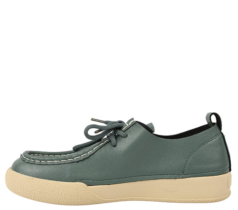 Pantofi casual, dama, FORMAZIONE, T23089 verde, piele naturala